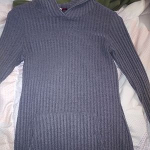 Grey cozy hoodie sweater dress